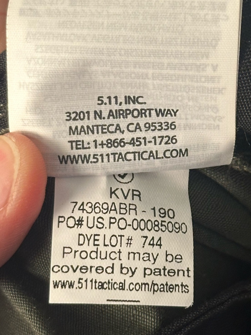 5.11 Tactical Men’s Olive Green Cargo Tactical Pants Size 38x30 - Picture 8 of 8
